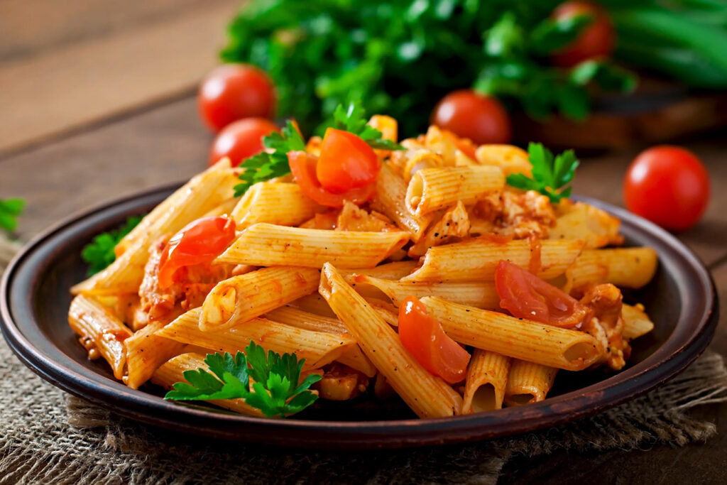 Спагетти с грибами «Дивное лукошко»